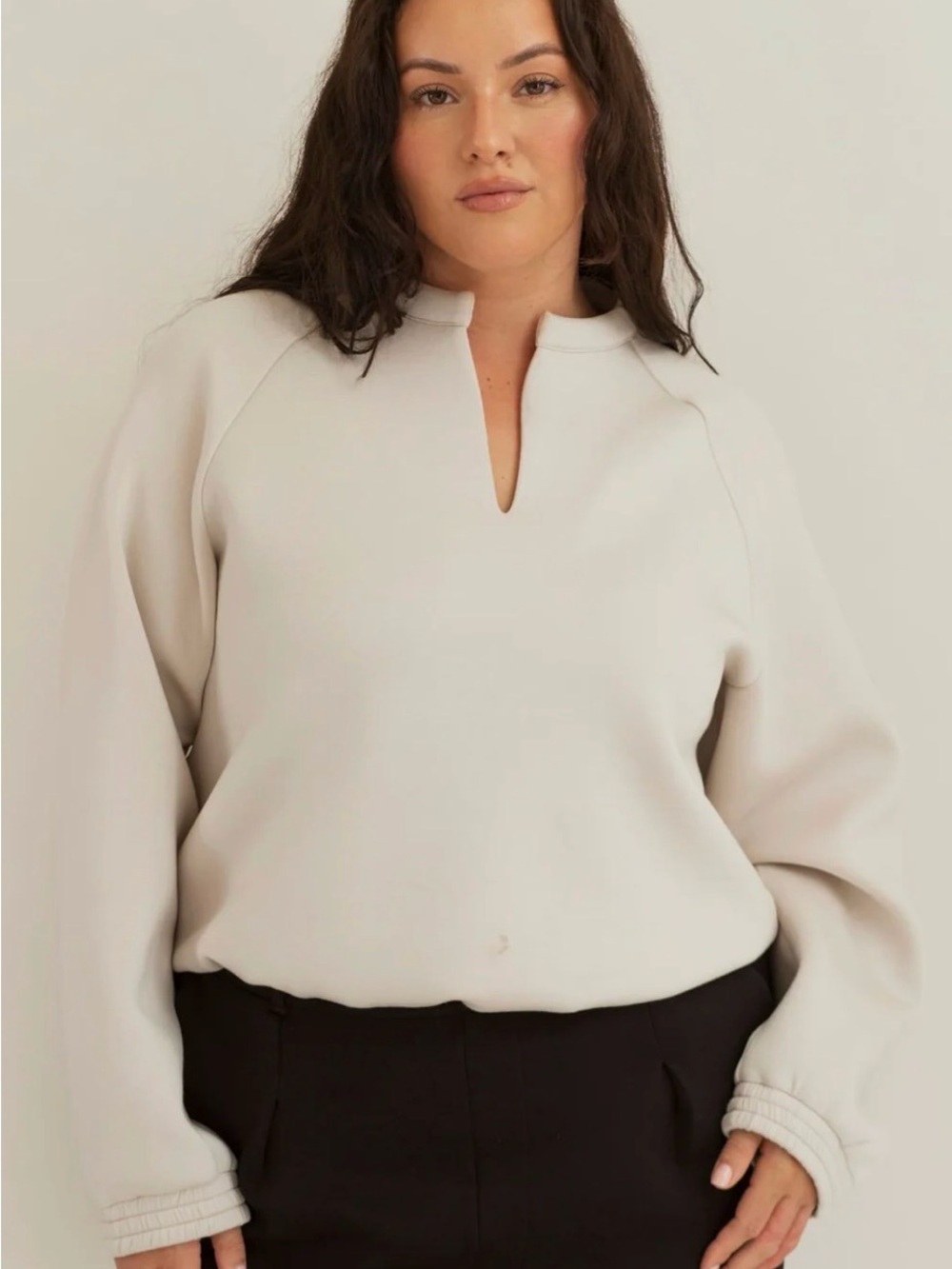 Leze The Label split neck top NWT